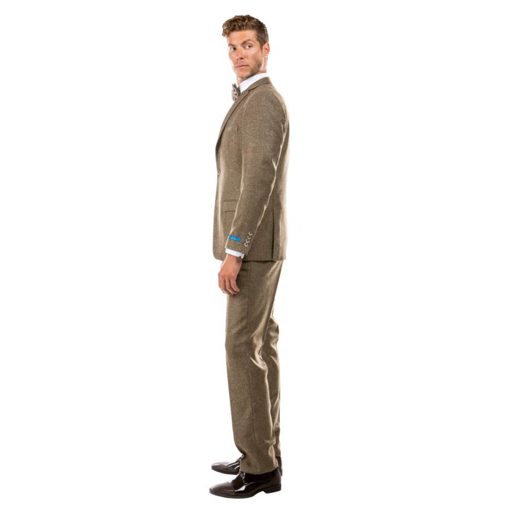 Hybrid Fit Classic Tweed Tan Mens Suit by Sean Alexander - Picture 7 of 7